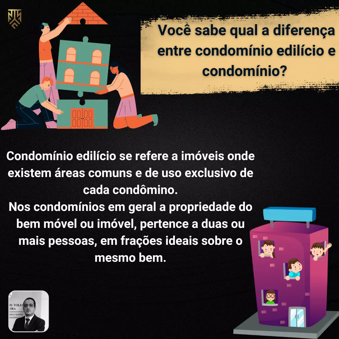 VOCÊ SABE QUAL A DIFERENÇA ENTRE CONDOMÍNIO EDILÍCIO E CONDOMÍNIO? POR DANIEL TOLEDO